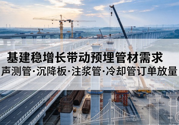 江都基建稳增长带动预埋监测管材需求，声测管、沉降板、注浆管订单持续放量
